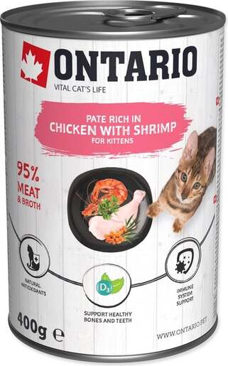 Ontario konzerva Kitten 400g, piletina i kozice