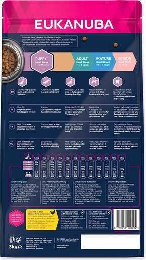 Eukanuba Puppy Small Breed 3kg, piletina