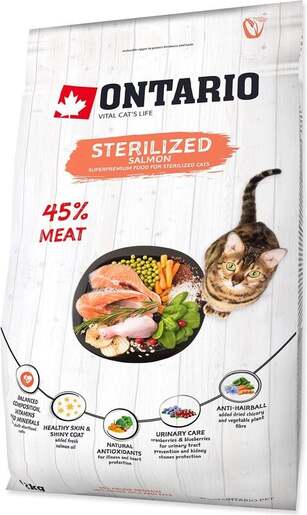 Ontario Cat Sterilised 2kg, losos