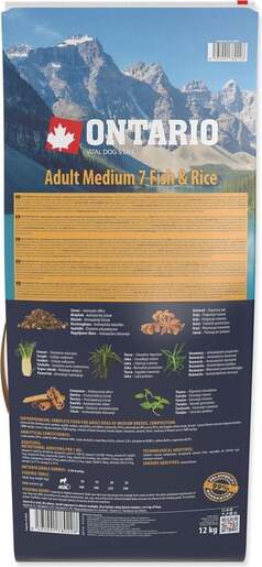 Ontario Adult Medium Breed 12kg, riba i riža