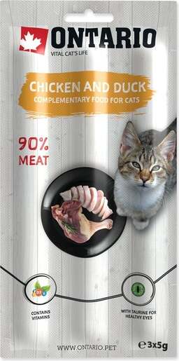 Ontario Cat poslastica 3x5g, piletina i pačetina