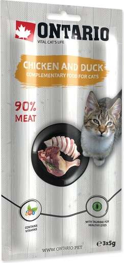 Ontario Cat poslastica 3x5g, piletina i pačetina