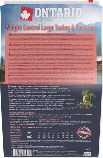 Ontario Adult Large Breed Weight Control 2,25 kg, puretina i krumpir