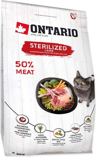 Ontario Cat Sterilised 2kg, janjetina
