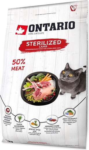 Ontario Cat Sterilised 2kg, janjetina