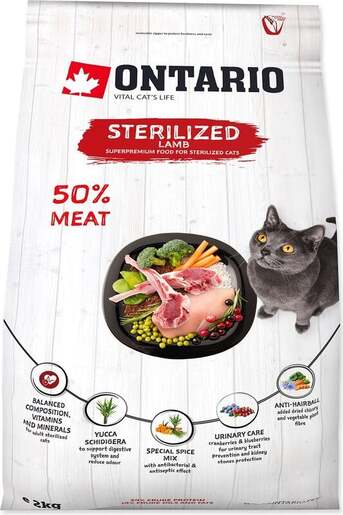 Ontario Cat Sterilised 2kg, janjetina