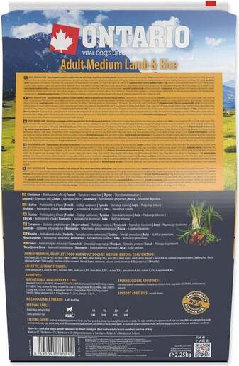 Ontario Adult Medium Breed 2,25kg, janjetina i riža
