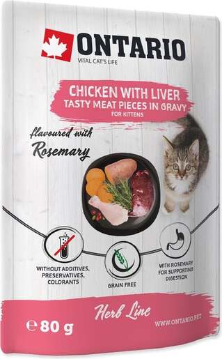 Ontario vrećica Kitten 80g, piletina i jetra