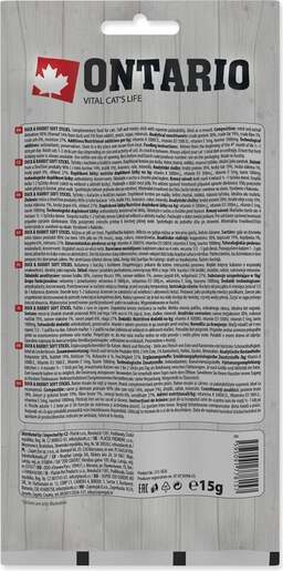 Ontario Cat poslastica 3x5g, pačetina i kunić