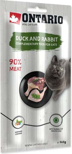 Ontario Cat poslastica 3x5g, pačetina i kunić