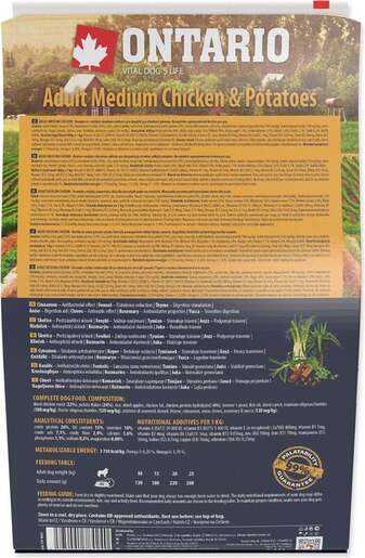 Ontario Adult Medium Breed 2,25 kg, piletina i krumpir