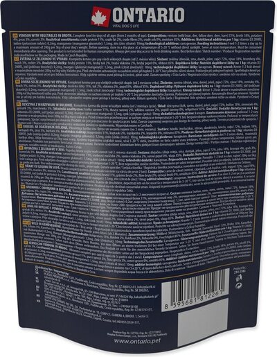 Ontario Dog vrećica 300g, divljač i povrće