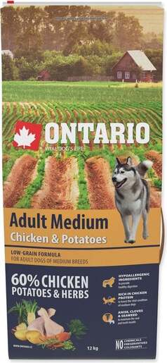 Ontario Adult Medium Breed 12kg, piletina i krumpir