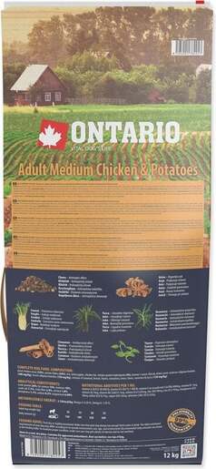 Ontario Adult Medium Breed 12kg, piletina i krumpir