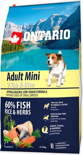 Ontario Adult Mini Breed 6,5kg, riba i riža
