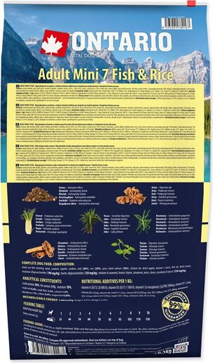 Ontario Adult Mini Breed 6,5kg, riba i riža