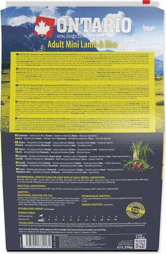 Ontario Adult Mini Breed 2,25kg, janjetina i riža