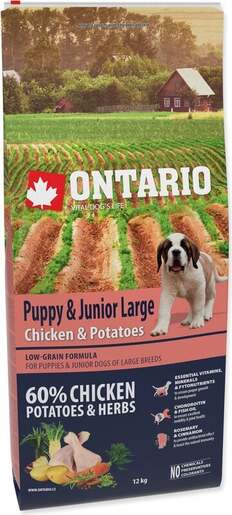 Ontario Puppy & Junior Large Breed 12kg, piletina i krumpir
