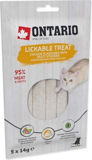 Ontario Cat poslastica 5x14g, piletina s multivitaminima