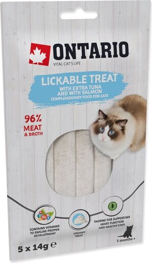 Ontario Cat poslastica 5x14g, tuna i losos