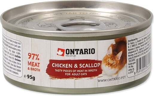 Ontario konzerva Adult Cat 95g, piletina i školjke