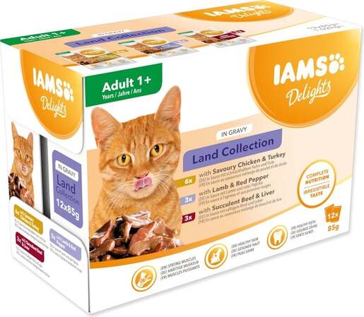 IAMS Delights Adult multipack 1020g (12x85g), tri okusa