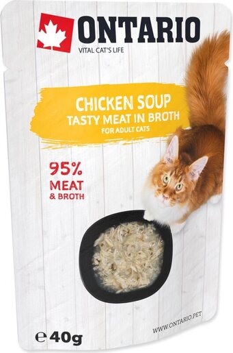Ontario Cat Adult 40g, juha s komadićima piletine