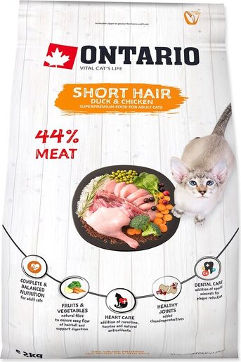 Ontario Cat Adult Shorthair 2kg, pačetina i piletina
