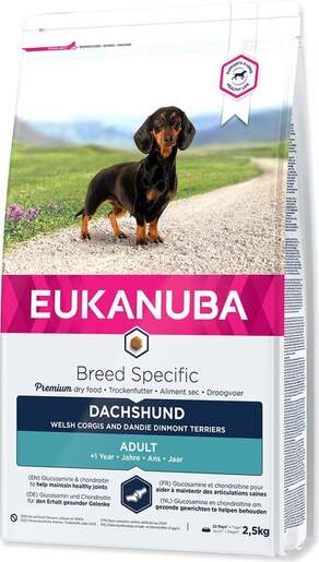 Eukanuba Adult Breed Specific Dachshund, Welsh Corgi i Dandie Dinmont Terriers 2,5kg, perad