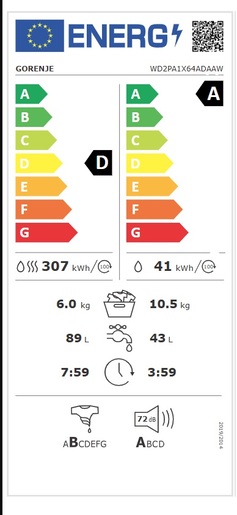 Gorenje perilica sušilica rublja WD2PA1X64ADAAW