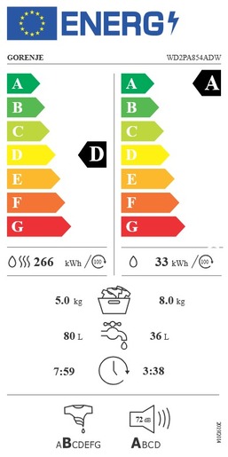 Gorenje perilica sušilica rublja rublja WD2PA854ADW