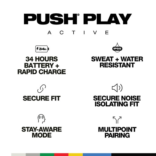 Skullcandy Push Play Active True Wireless In-Ear slušalice, True Black/Orange