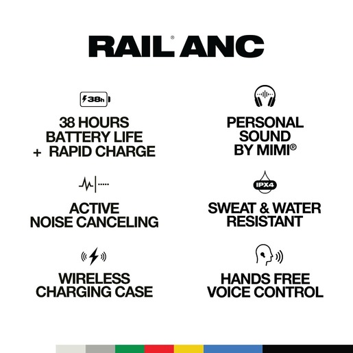 Skullcandy Rail ANC True Wireless In-Ear slušalice, Bone/Orange Glow