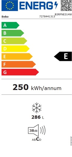 Beko zamrzivač B3RFNE314W