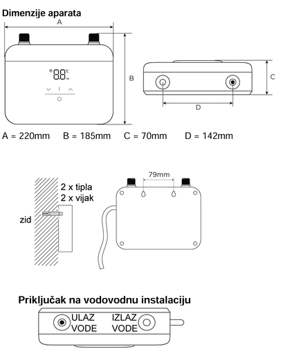 Končar protočni bojler PEGV57MEA2