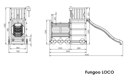 Fungoo drveno dječje igralište LOCO set