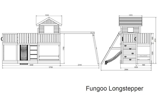 Fungoo drveno dječje igralište LONGSTEPPER set
