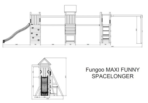 Fungoo drveno dječje igralište SPACE LONGER set