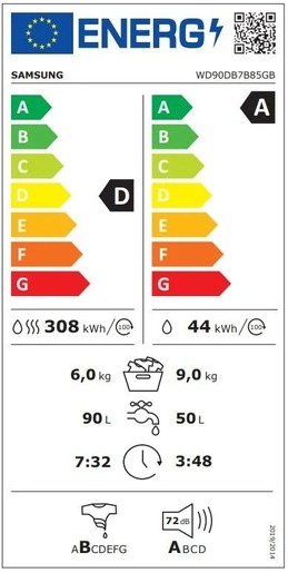 SAMSUNG perilica-sušilica WD90DB7B85GBU4