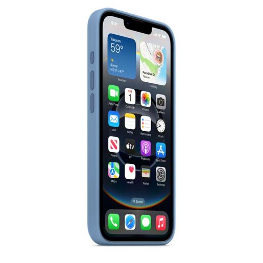 Apple iPhone 16e Silicone Case, Winter Blue (md3q4zm/a)