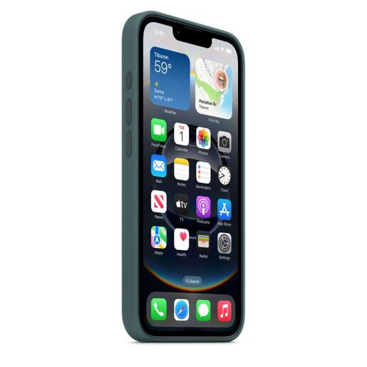 Apple iPhone 16e Silicone Case, Lake Green (md3x4zm/a)