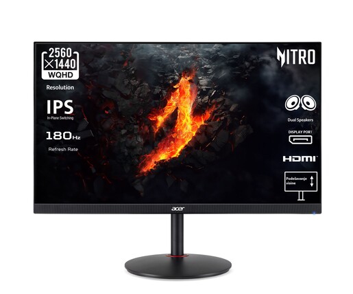 Acer monitor Nitro XV271UM3BMIIPRX, UM.HX1EE.301, 27", IPS, 2K/UHD, 180Hz, 1ms