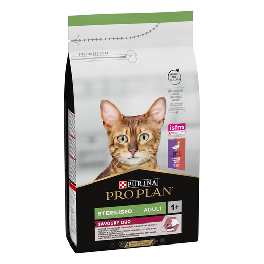 Purina PRO PLAN Sterilised Adult 1+ Savoury Duo, 1,5kg, patka