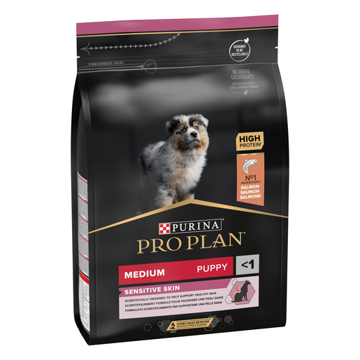 Purina PRO PLAN Medium Puppy Sensitive Skin, 3 kg, losos