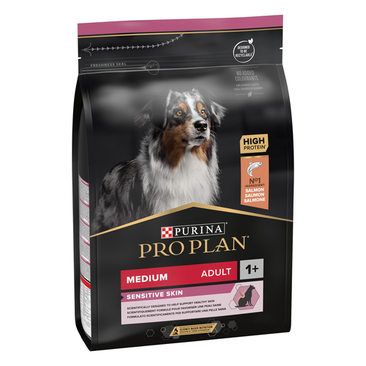 Purina PRO PLAN Medium Adult Sensitive Skin, 3kg, losos