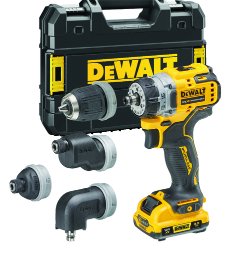 Dewalt aku udarna bušilica DCD703L2T s više glava, 12V sa priborom