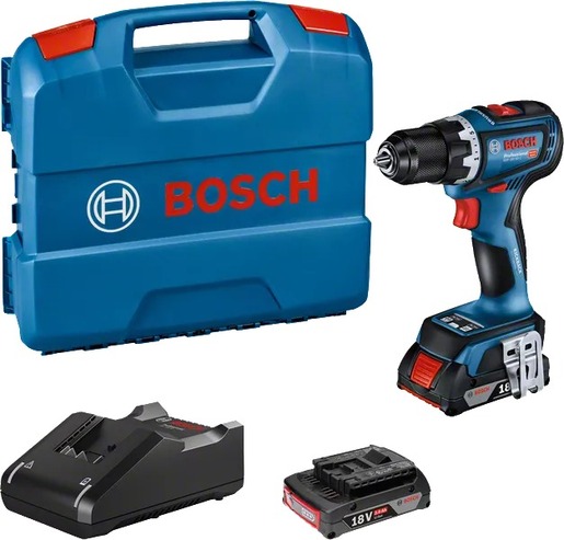 BOSCH Professional akumulatorska bušilica-izvijač GSR 18V-90 C, 2x2.0Ah akumulator, punjač GAL 18V-40, L-kovčeg