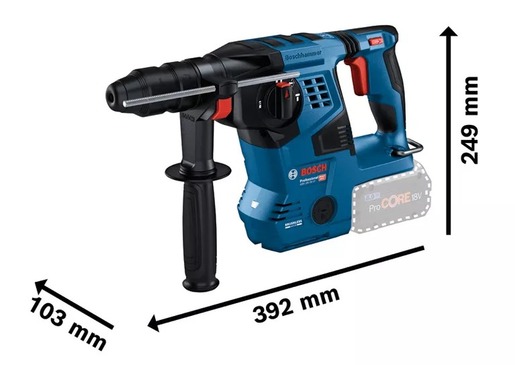 BOSCH Professional akumulatorski bušači čekić GBH 18V-28 CF, SDS Plus, brzostezna glava, L-BOXX kovčeg, Solo alat