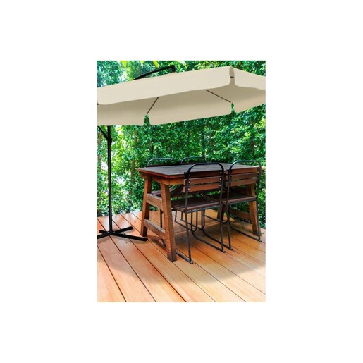 Vrtni suncobran 3 m bež "Banana" s pokrovom