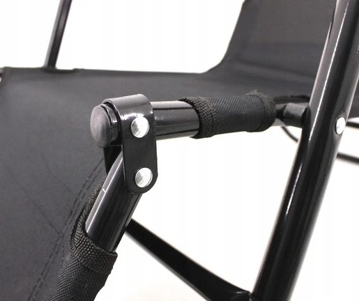 Sklopiva vrtna ležaljka s naslonom za glavu - crna